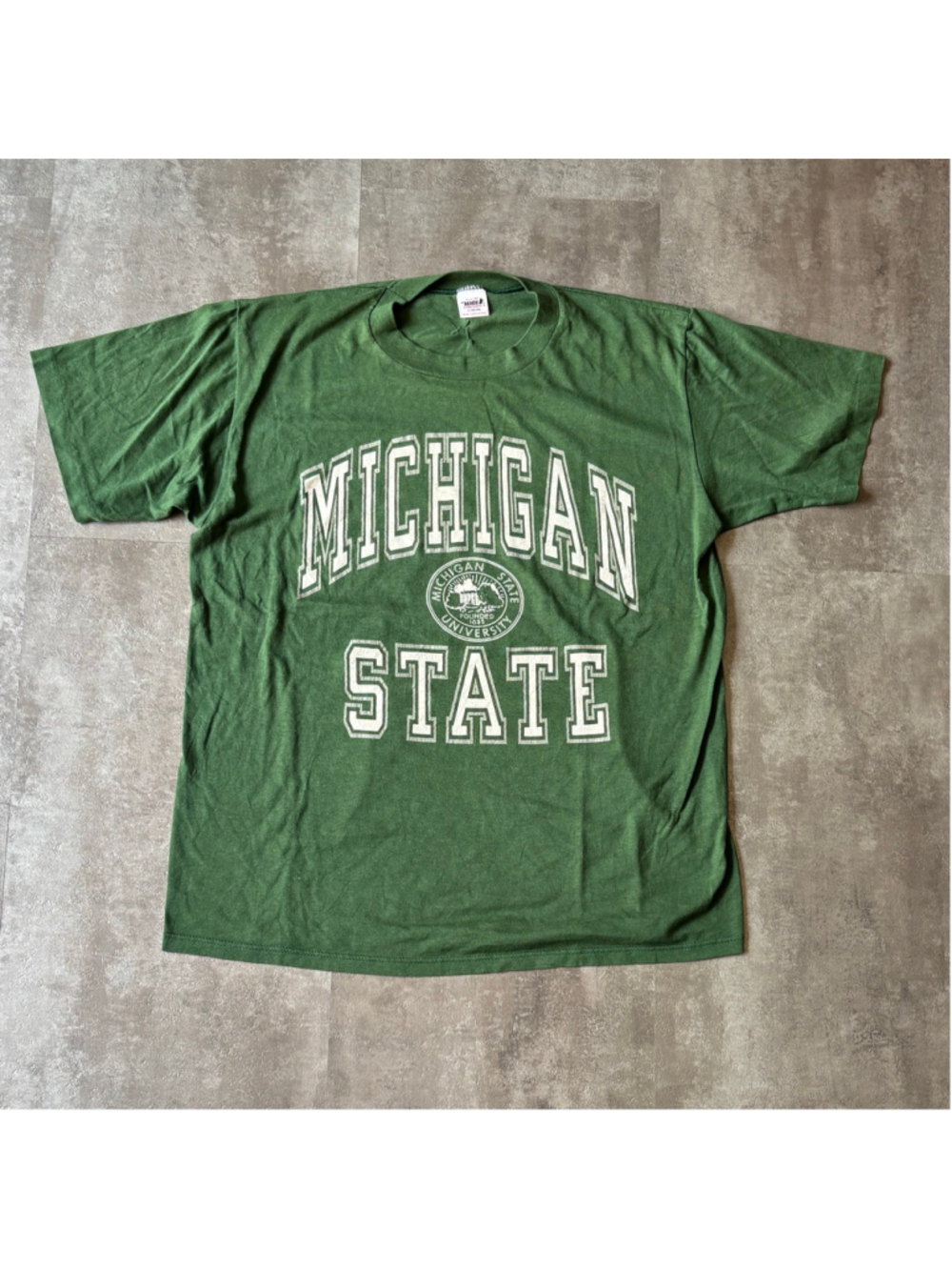 Vintage 90s Michigan State University Shirt Mens Large Greeb